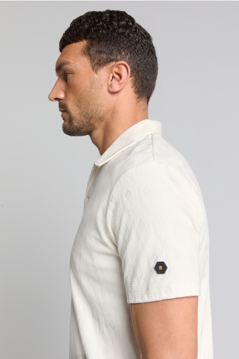 NO-EXCESS polo v solid terry jacquard